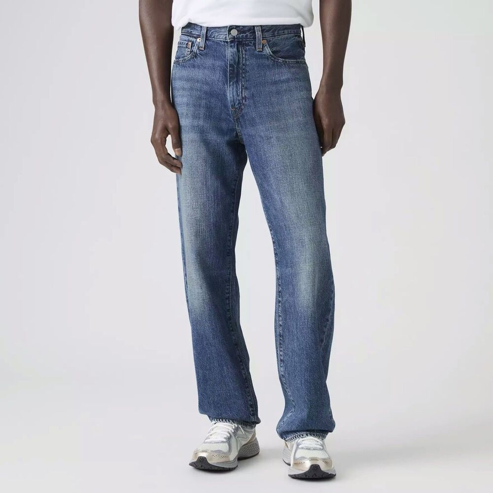 NWT $98 Levi's Premium 568 Loose Straight Linen+ Medium Wash Jeans Men Sz. 31x32